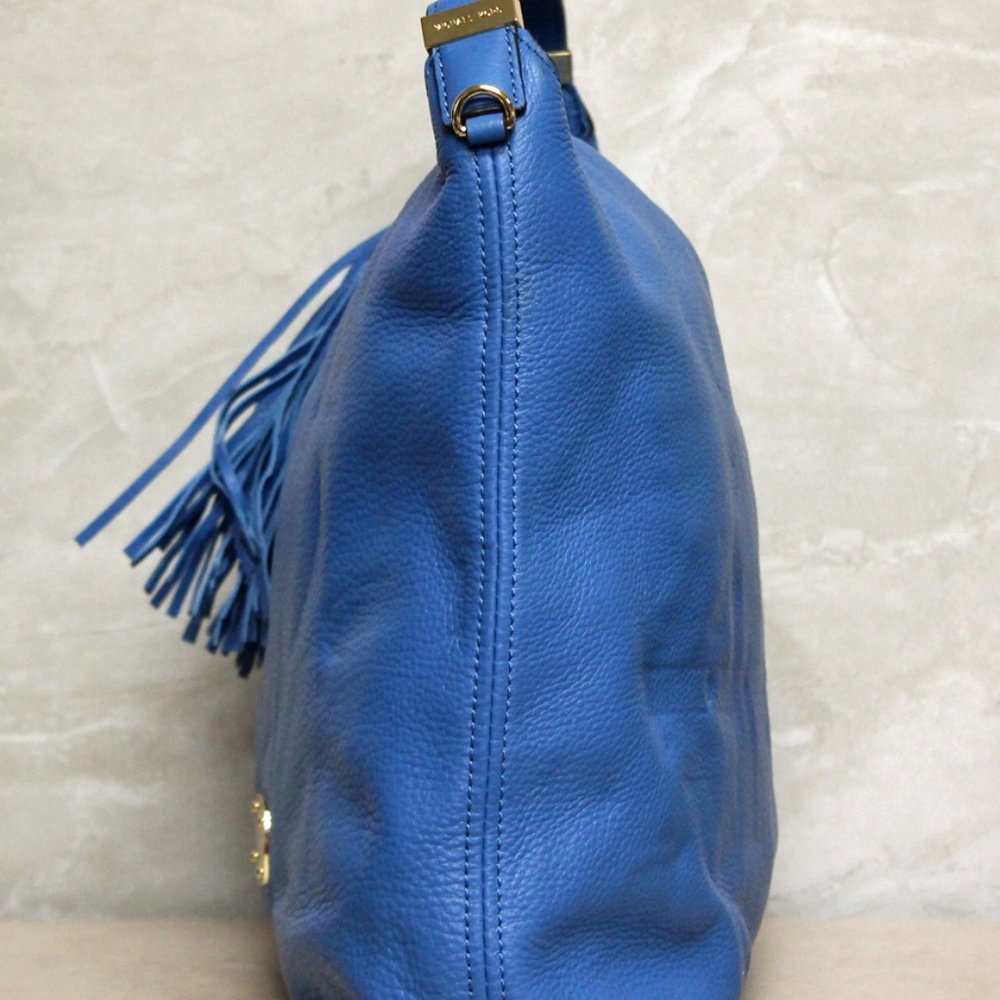 Michael Kors Blue Leather Bedford Shoulder Bag - Picture 4 of 6